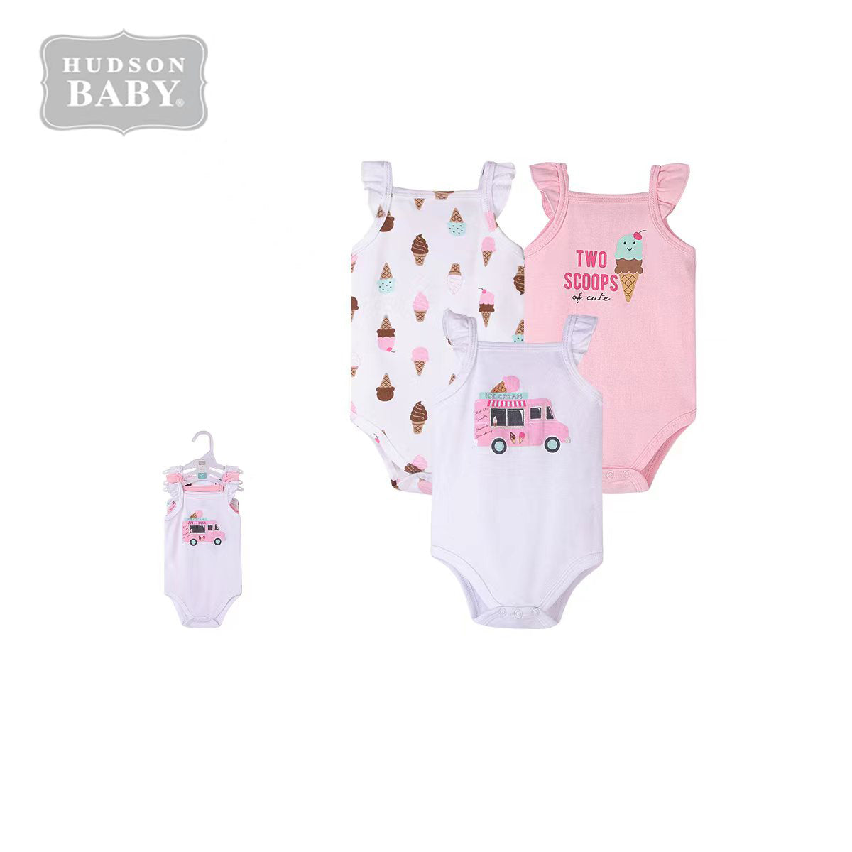 Hudson Baby Bodysuits 3 Piece Pack 12898CH - Little Kooma