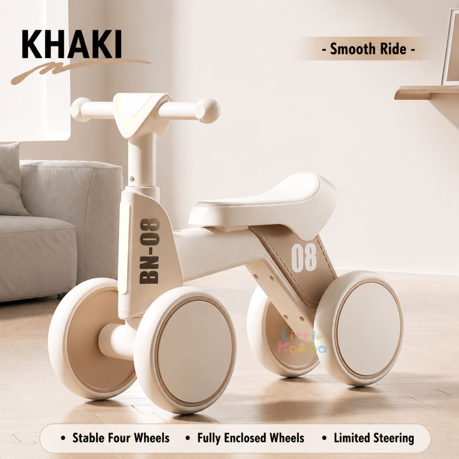 Ready Stock Baby Balance Bike 18-48 Months Kids Ride On Toy EVA Silent Wheels Storage Basket - Little Kooma