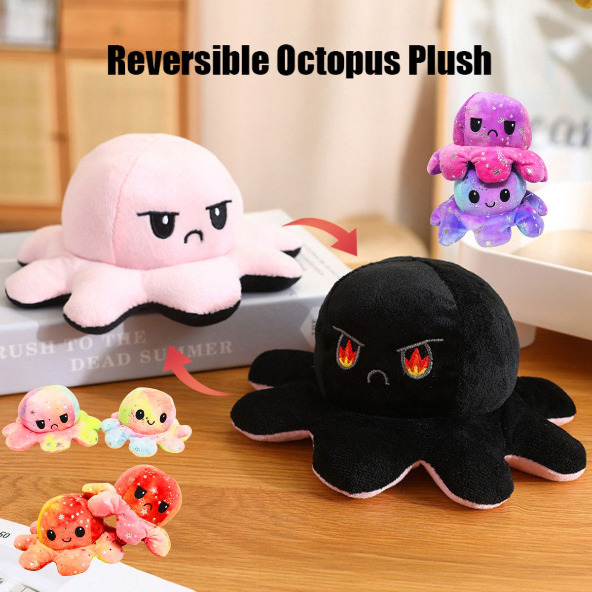 Kids Reversible Octopus Plush 20cm Clearance Sale 6 Years +