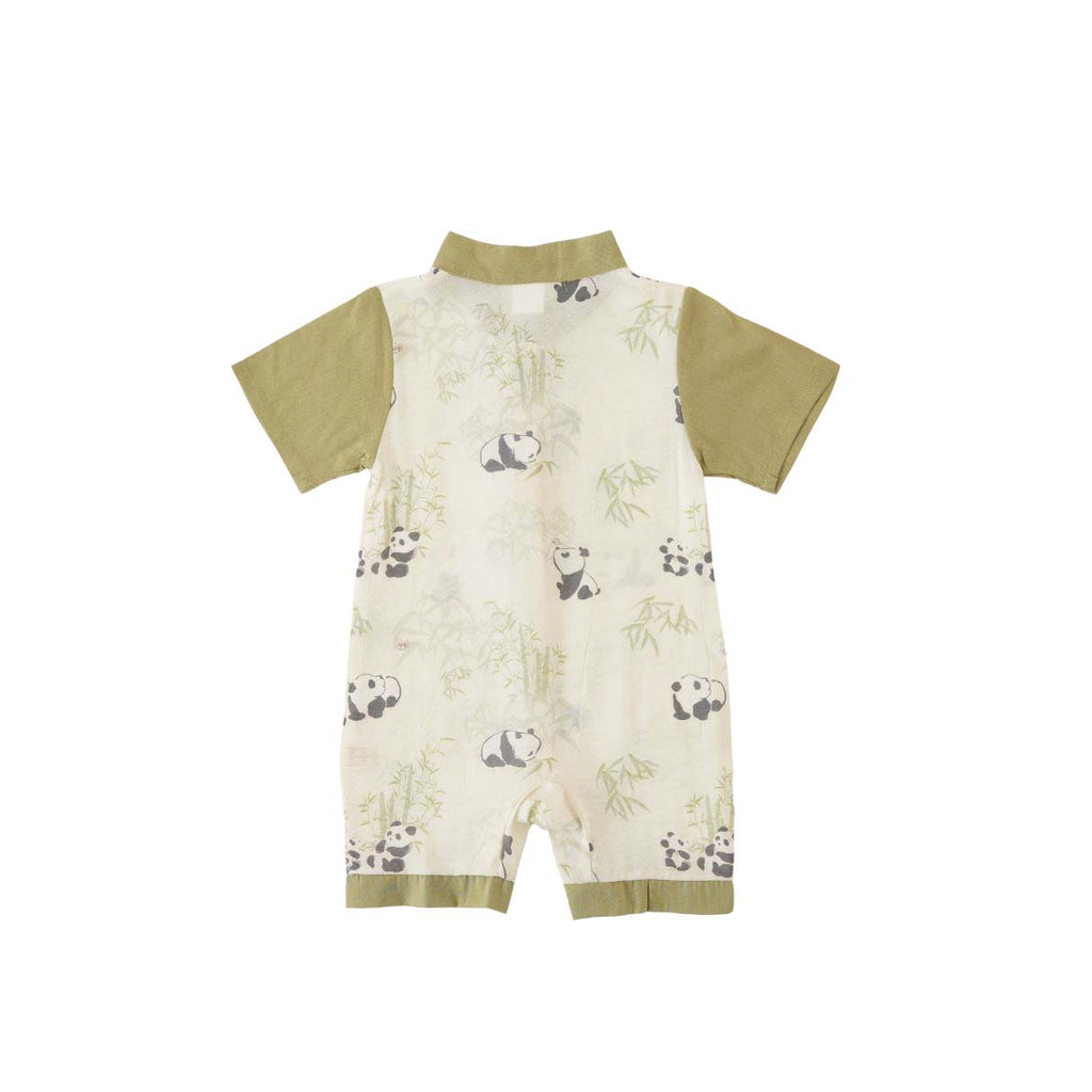 Singapore Souvenir Gift Panda Eat Bamboos Baby Boy Cheongsam Romper 0841 - Little Kooma
