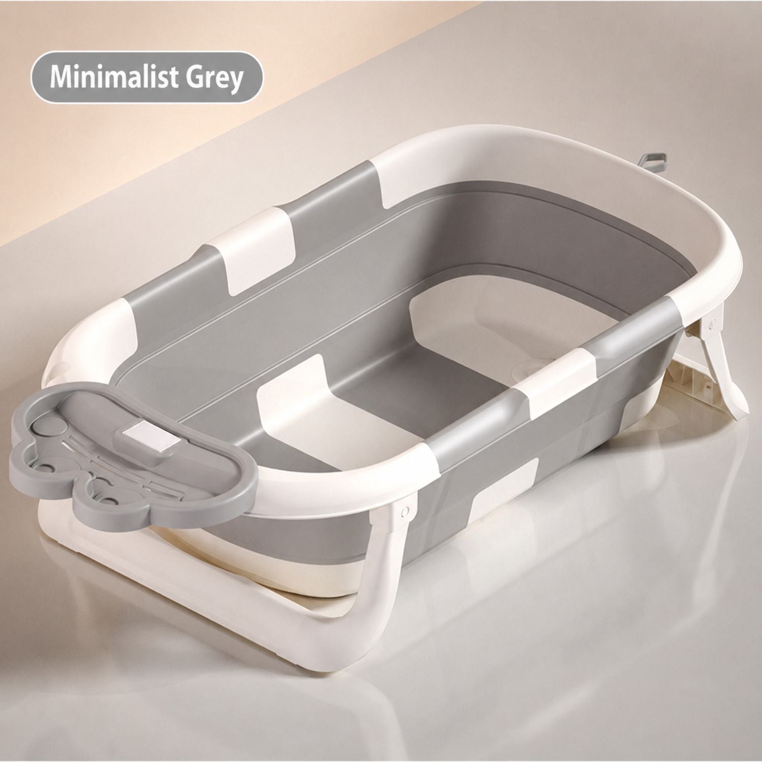 Ready Stock Foldable Baby Bathtub with Bath Cushion & Digital Temp Display for Newborn Toddler