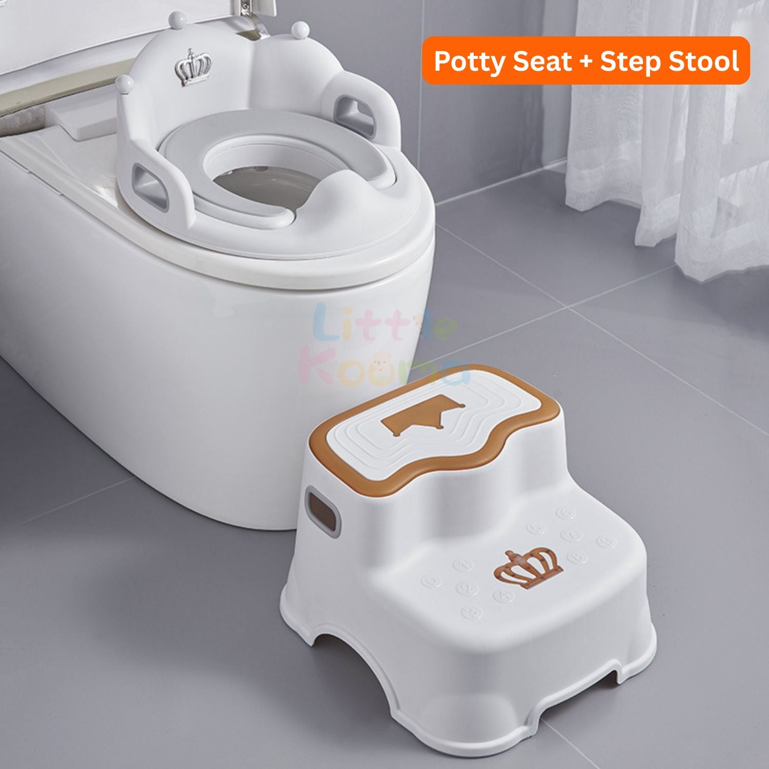 Ready Stock Baby Potty Training Toilet Seat with Anti-Slip Step Stool & Soft Cushion