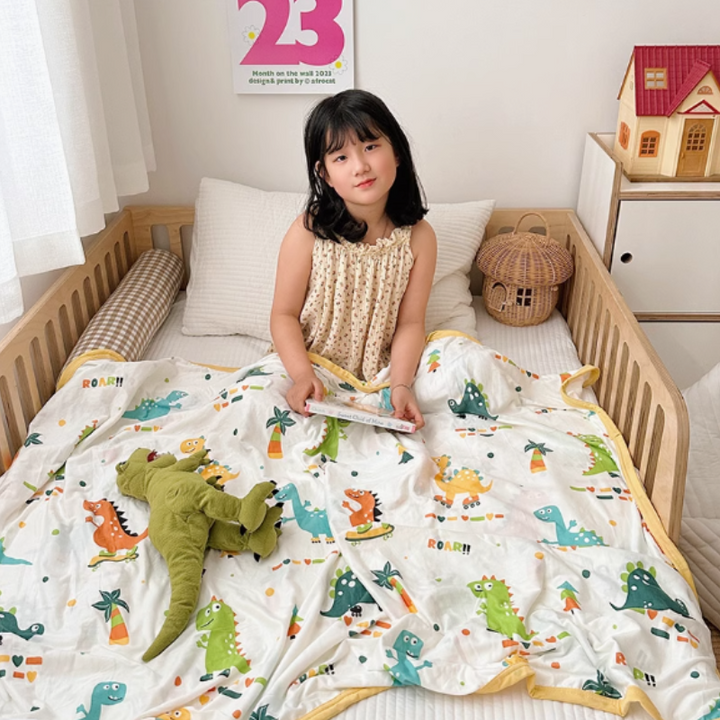 Baby Kids Cool Touch Knitted Summer Quilt Air-conditioned Room Blanket - Little Kooma