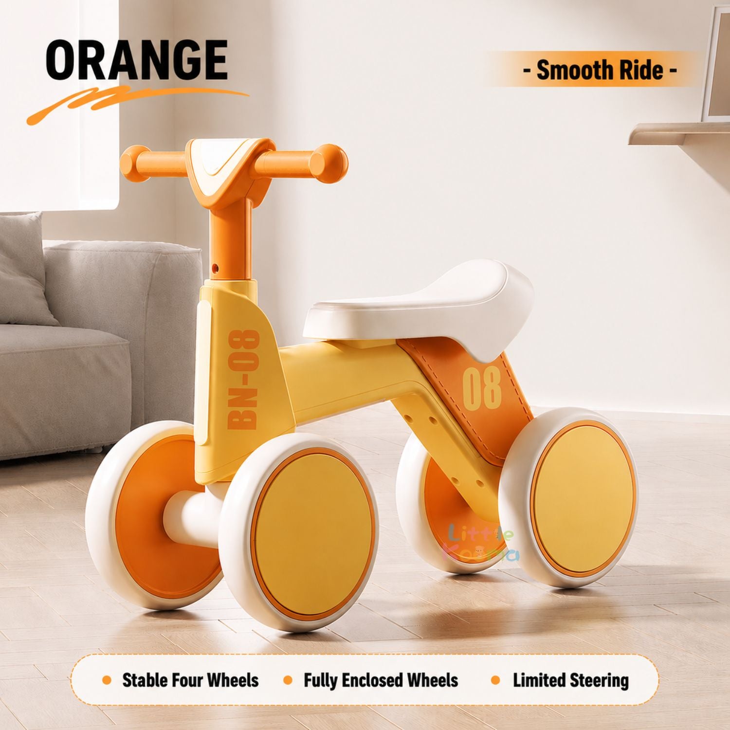 Ready Stock Baby Balance Bike 18-48 Months Kids Ride On Toy EVA Silent Wheels Storage Basket - Little Kooma