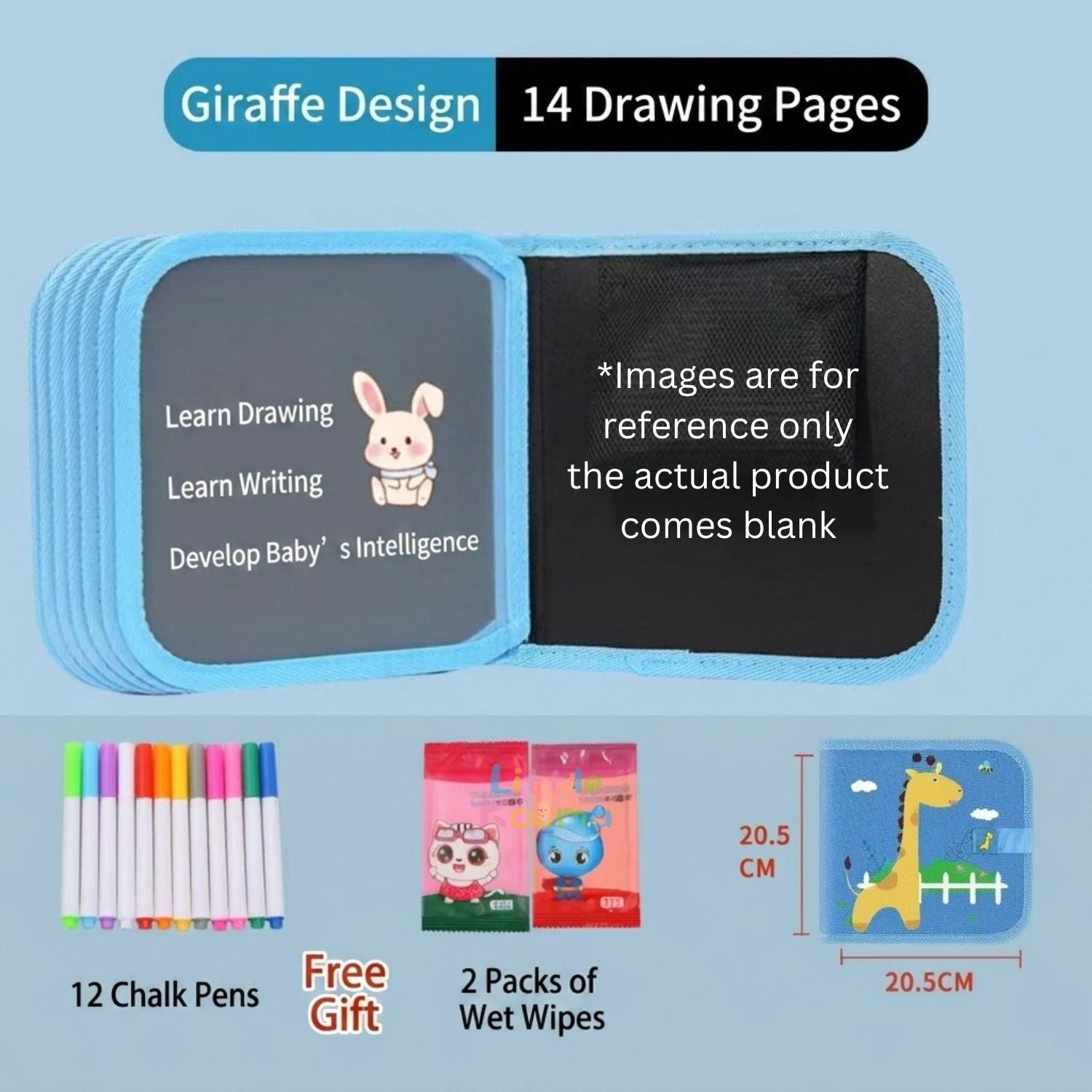 Ready Stock Kids Drawing Book Reusable Doodle Board Wipe Clean Travel Toy Mess Free Coloring Set - Little Kooma