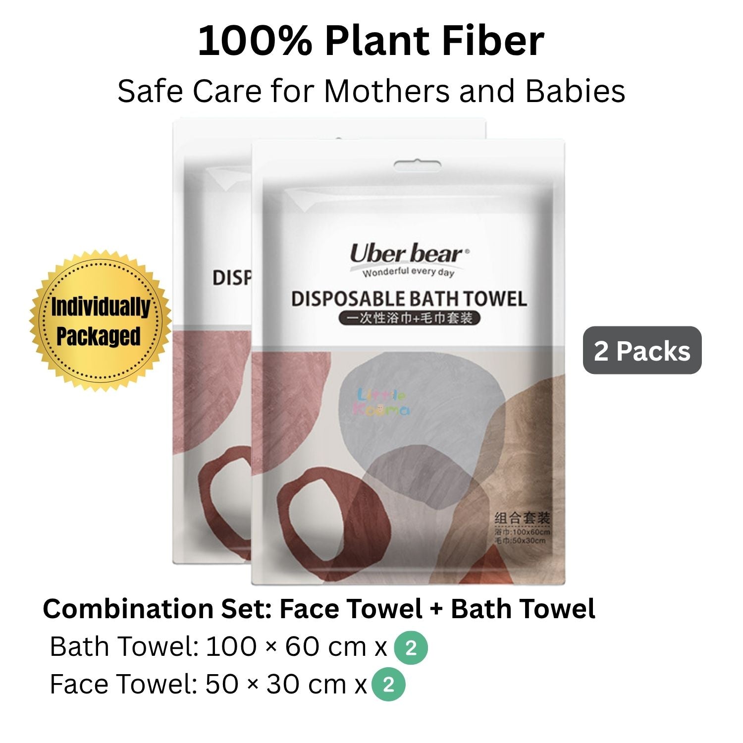 Ready Stock Baby Disposable Bath Towel Face Towel Thick Quick Dry Travel Towel Soft Hygienic - Little Kooma