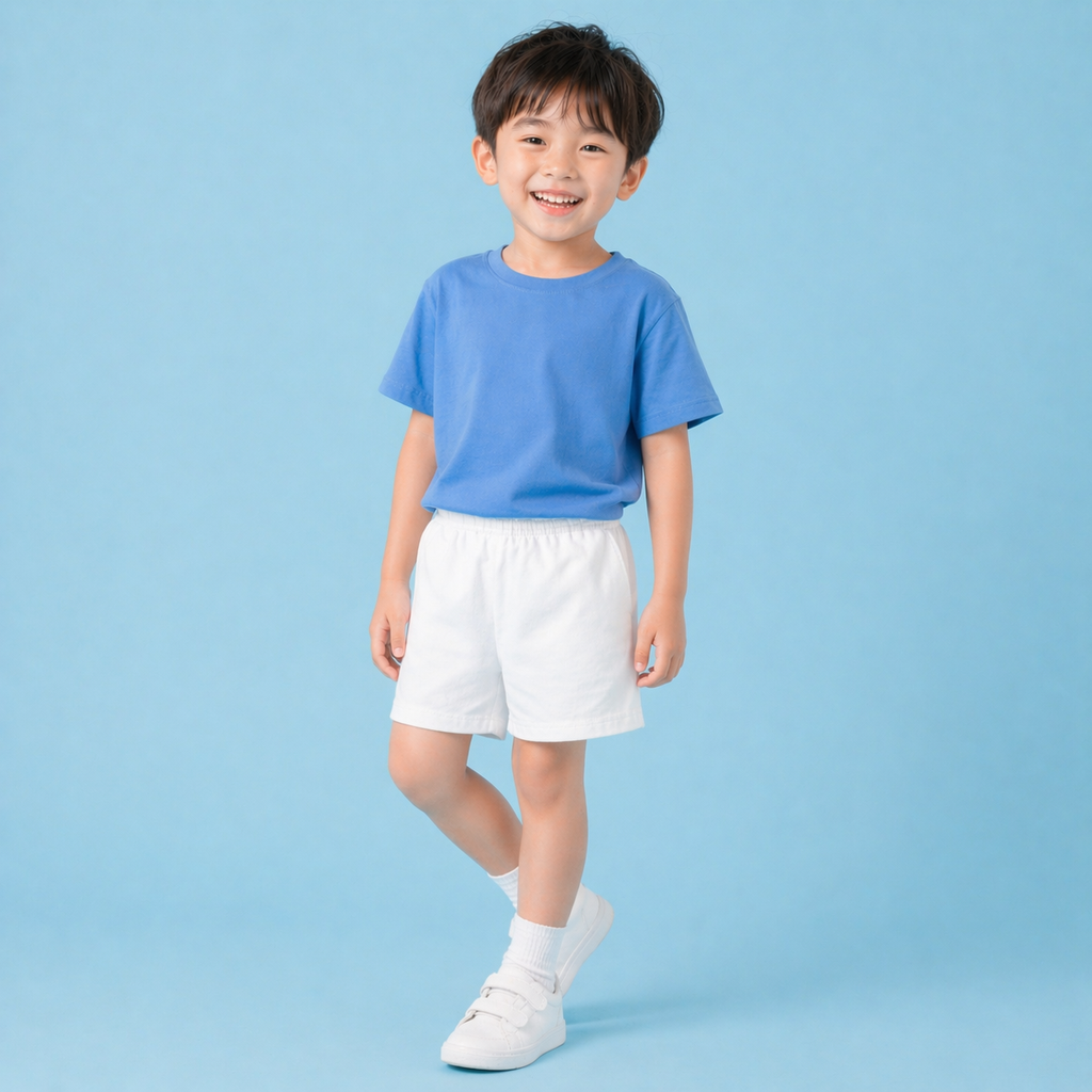 National Day NDP White Short - Baby Kids Plain White Shorts 100% Cotton Bottom National Day Outfit - Little Kooma