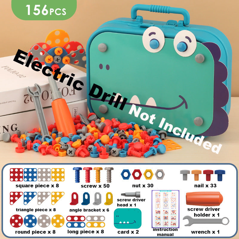 Kids 461 Piece Set with Electric Drill Toy Kids Drill Sets Preschool & Toddler STEM Toy - Little Kooma
