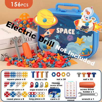 Kids 461 Piece Set with Electric Drill Toy Kids Drill Sets Preschool & Toddler STEM Toy - Little Kooma