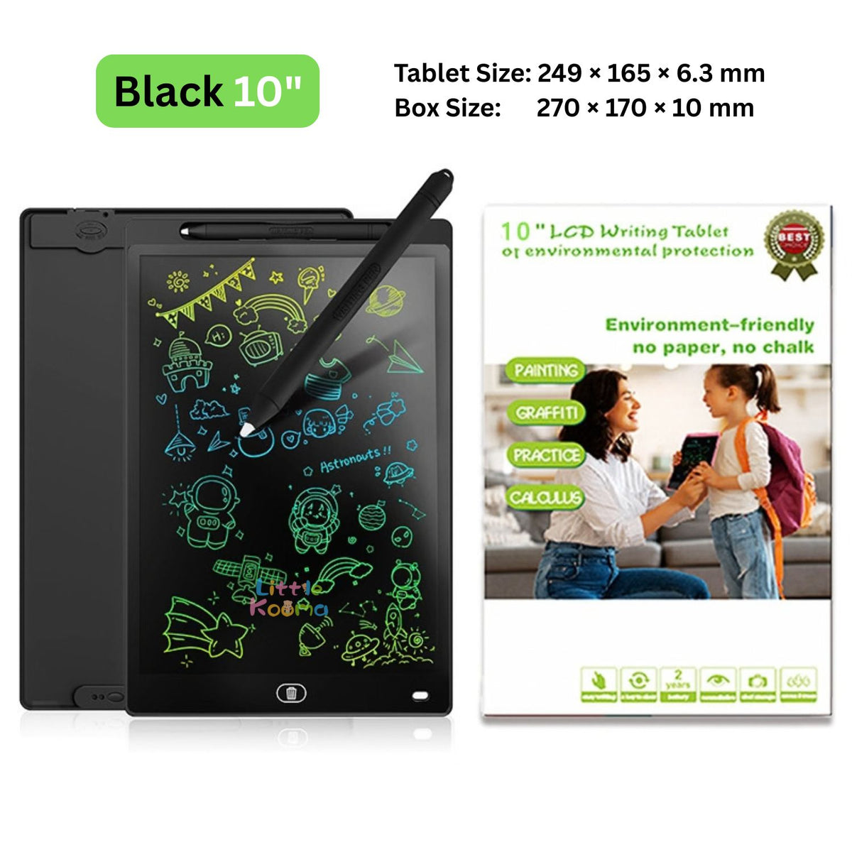 Kids LCD Writing Tablet & Reusable Doodle Board with Stylus 2 Years + | 8.5", 10" & 12"