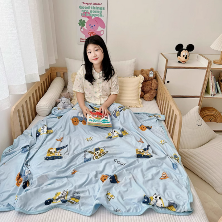 Baby Kids Cool Touch Knitted Summer Quilt Air-conditioned Room Blanket - Little Kooma
