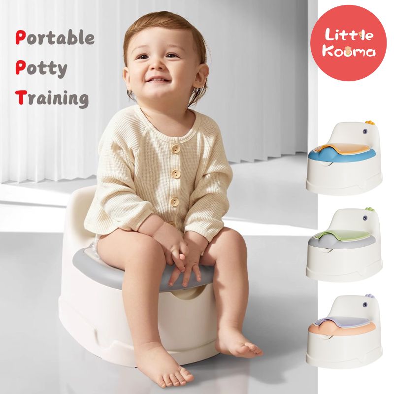 Baby Toddler Infant Boy Girl Plastic Cute Dinosaur Potty Training Seat Potty Toilet Chair With Closing Lid - Little Kooma