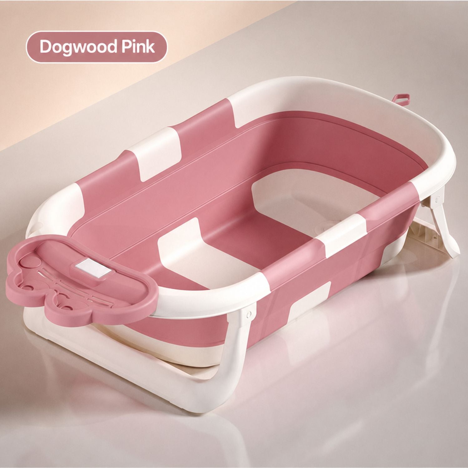 Ready Stock Foldable Baby Bathtub with Bath Cushion & Digital Temp Display for Newborn Toddler