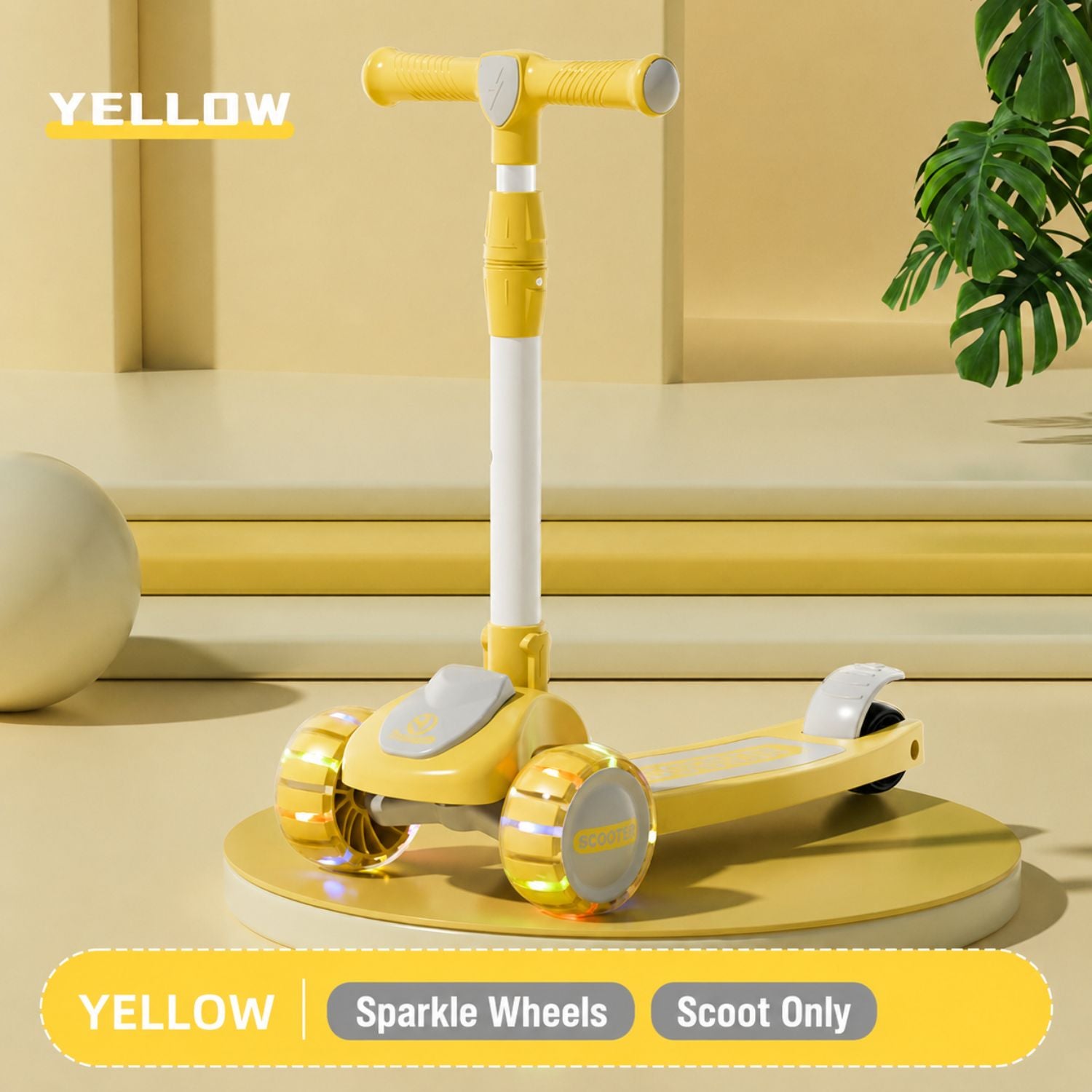 Ready Stock 2-in-1 Kids Scooter with Seat Adjustable Height LED Flash Wheels Toddler Kickboard