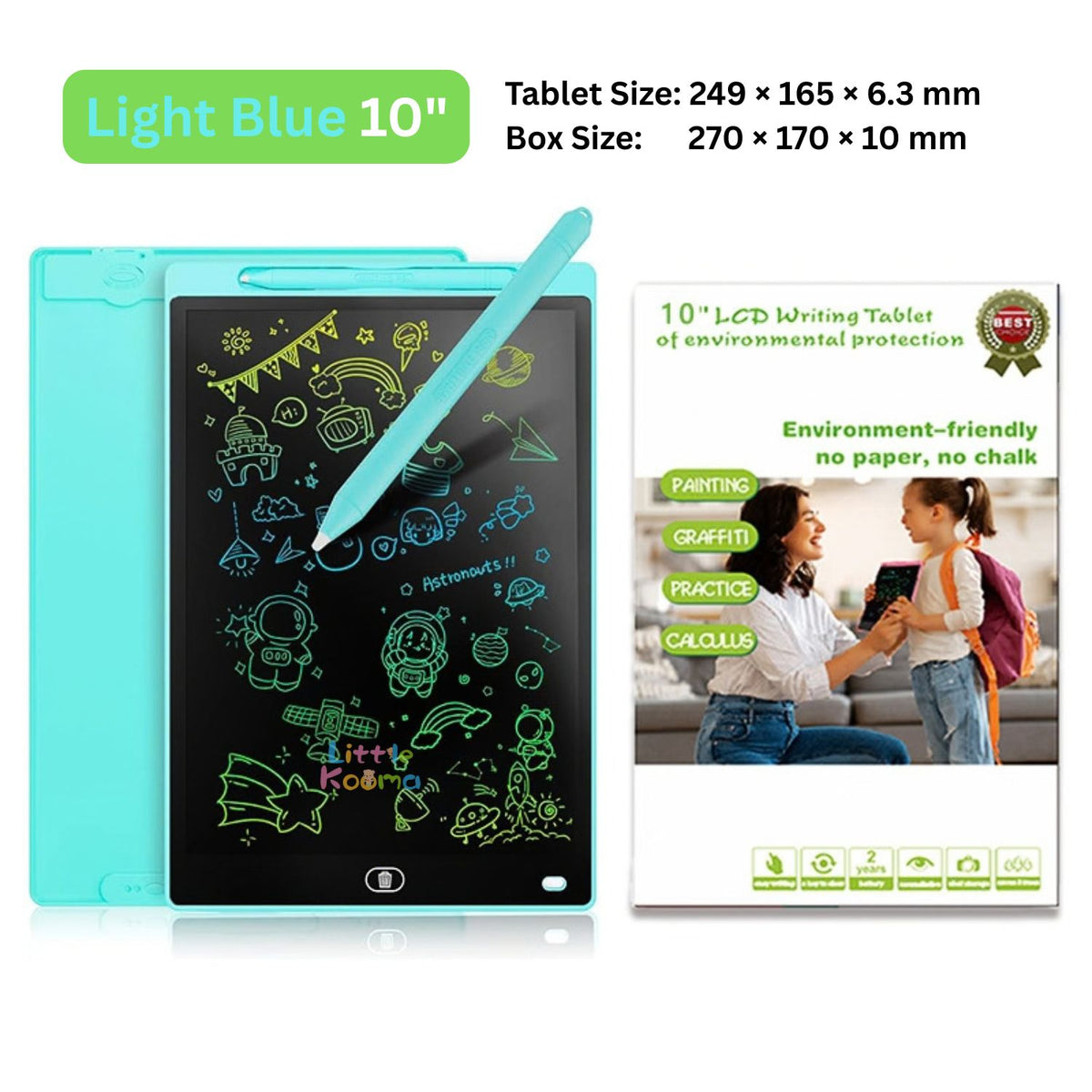 Kids LCD Writing Tablet & Reusable Doodle Board with Stylus 2 Years + | 8.5", 10" & 12"
