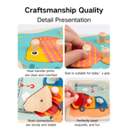 Wooden Toddler Animal Vehicle Puzzles w Handles Educational Montessori Puzzles Toys - Little Kooma
