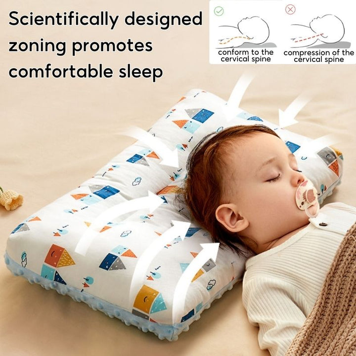 Baby Kids Double-sided Soothing Dotted Velvet Pillow - Little Kooma