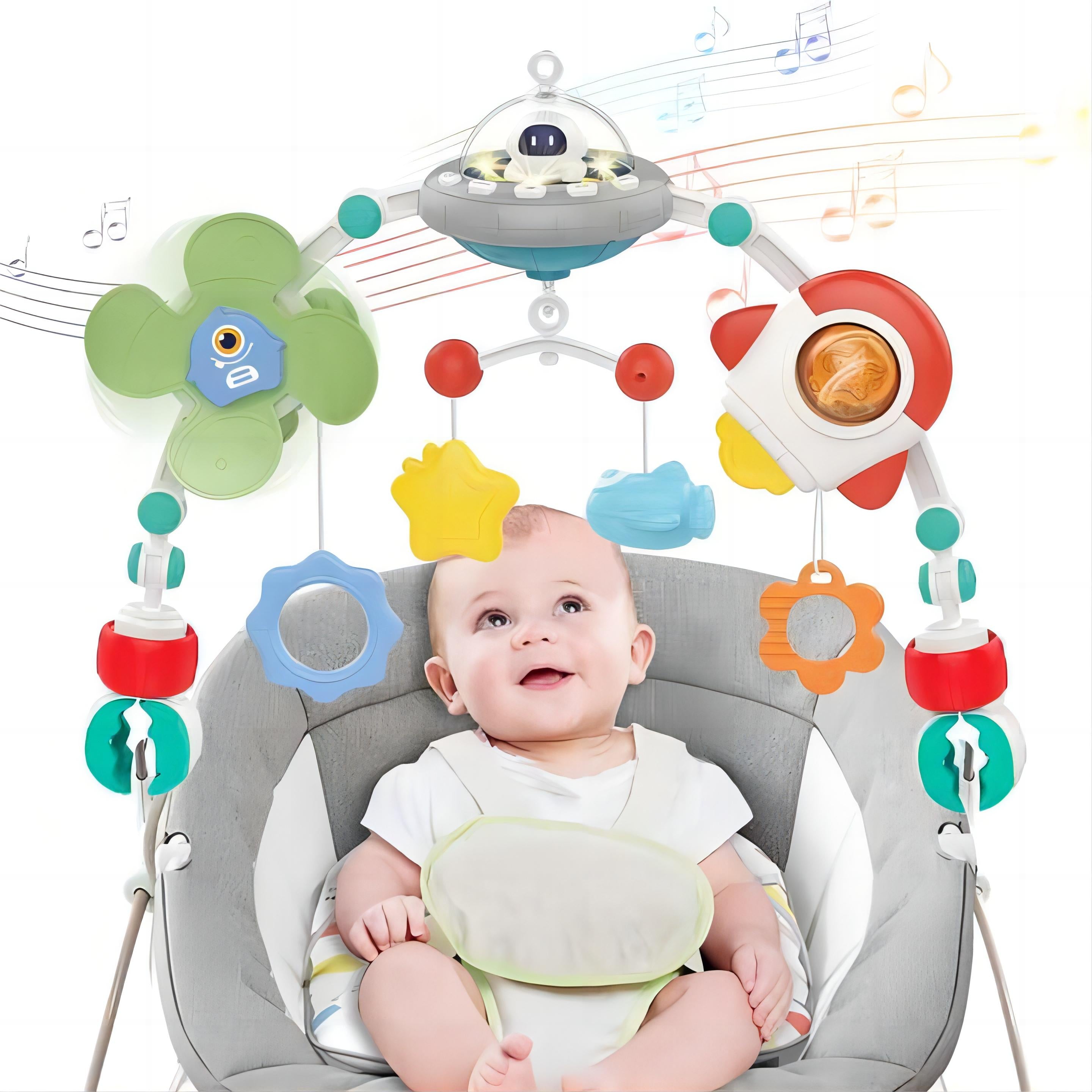 6-in-1 Baby Activity Arch & Music Box – One-Button Start, Rotating Toys, Soft Lights, and Adjustable Volume for Sensory Play New Born + - Little Kooma