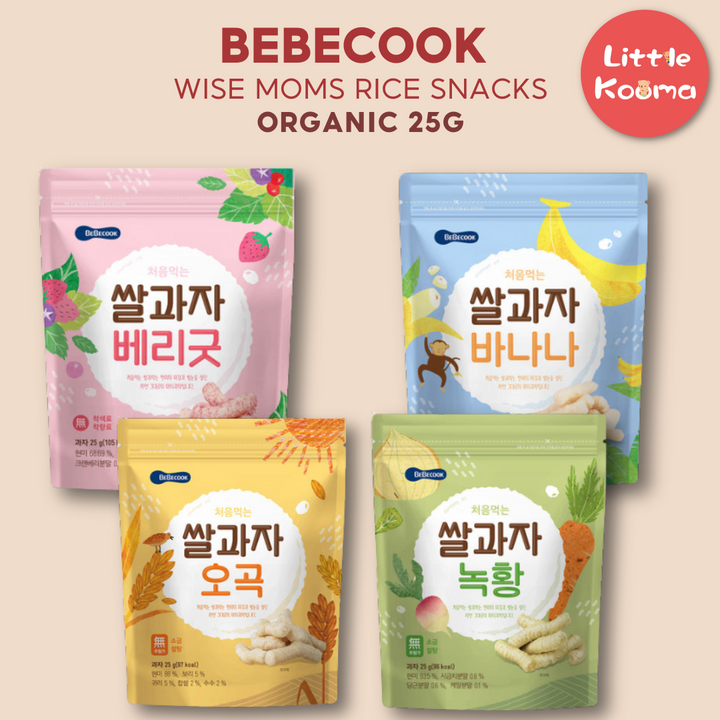 Baby Rice Snacks 25g Pack For 7 months Baby With Berries Banana Veggie and Grains -  Wise Moms Rice Snacks By BebeCook