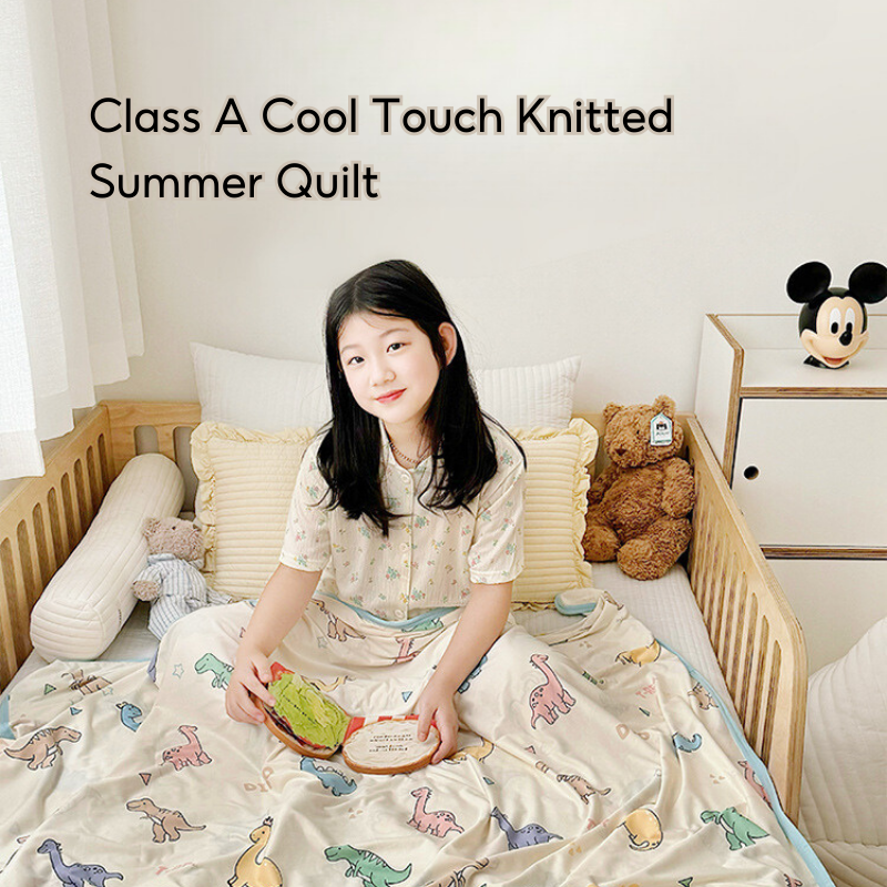 Baby Kids Cool Touch Knitted Summer Quilt Air-conditioned Room Blanket - Little Kooma