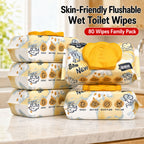 Ready Stock Naughty Tom Flushable Wet Toilet Wipes 80 Sheets Thick Soft 200x150mm