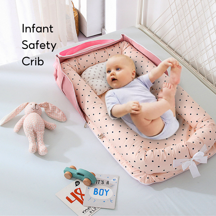 Baby Portable Foldable Cot Travel Bed Newborn Safety Bed Sleep By Your Side Baby Nest Lounger - Little Kooma