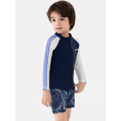 Baby Kids Boy Space Long Sleeve Top w Zipper n Shorts Swimming Suit Set 908439 - Little Kooma