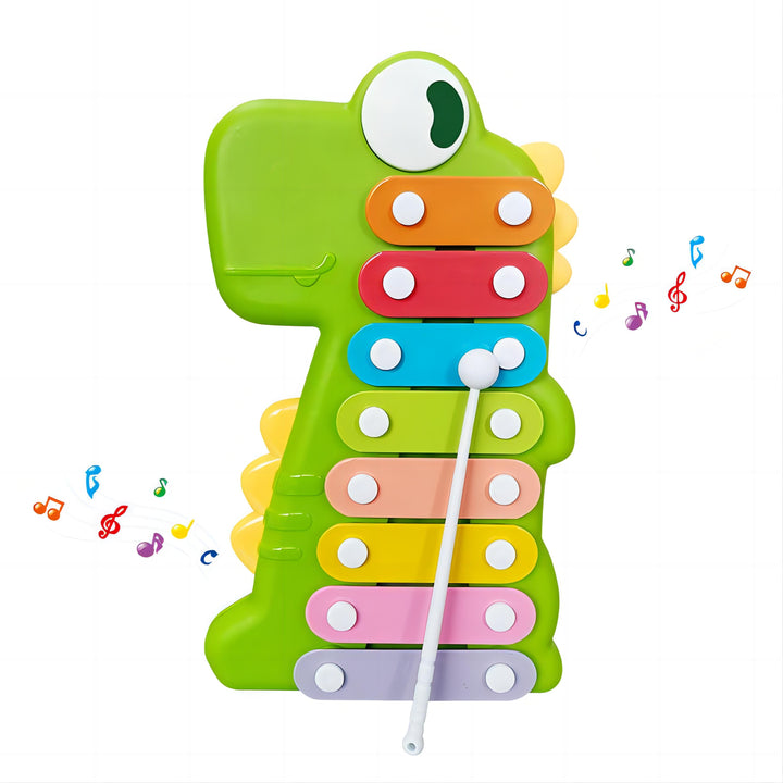 Dinosaur Xylophone Musical Piano – Non-Toxic Multi-Color Toddler Musical Instrument with Detachable Mallet for Family Fun 18 month + - Little Kooma