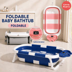 Ready Stock Foldable Baby Bathtub with Bath Cushion & Digital Temp Display for Newborn Toddler