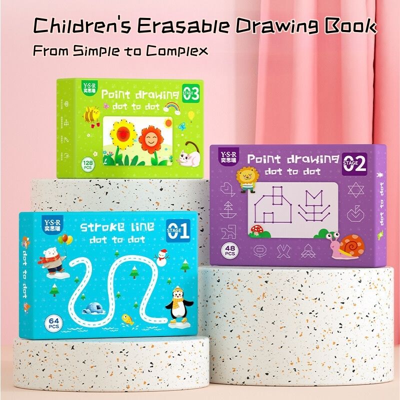Kids Wipe-clean Erasable Book Pen Control Reusable Drawing Book 3 Years + - Little Kooma
