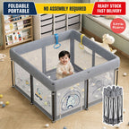 [SG Ready Stock] Foldable Baby Playpen No Assembly Portable Kids Play Yard Ball Pit Safety Fence