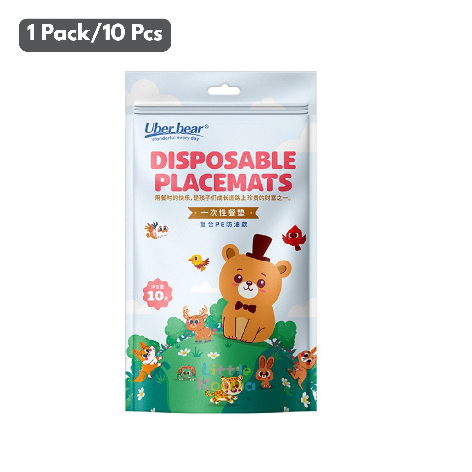 Ready Stock Disposable Baby Placemats Waterproof Oil-Proof Non-Slip Sticky Table Mat 10pcs Pack - Little Kooma