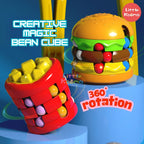 Ready Stock Creative Burger Fries Magic Bean Cube 360° Rotating Fidget Toy for Kid 3 Years + - Little Kooma