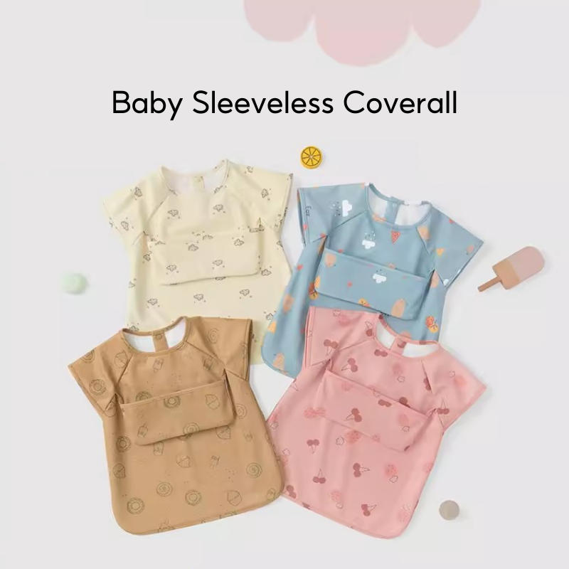 Baby Sleeveless Smock Waterproof PU Coverall - Little Kooma