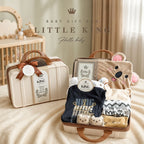 Little King Newborn Baby Boy Gift Hamper – Cotton Rompers, Hooded Towel & Personalised Message Card