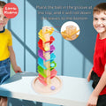 Wooden Marble Run Toy with Spiral Race Tracks, STEM Building Set for Kids Ages 3 Years + - Little Kooma