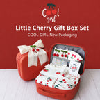 Little Cherry Baby Girl Gift Set with Romper, Bib, Headband, Socks & PC Keepsake Suitcase
