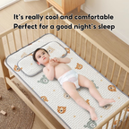Latex Ice Silk Baby Crib Mat and Toddler Bed Mattress Topper Pad 60 x 120cm Buckwheat Hulls Pillow - Little Kooma