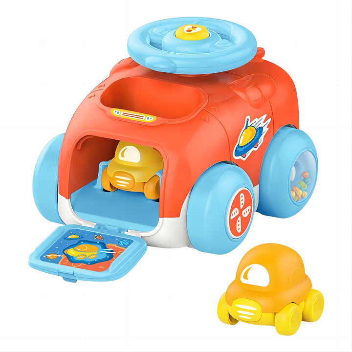 3-in-1 Fun Flick & Go Car Set – No Battery, No Winding, Easy-Grip Baby Toy with Bidirectional Glide & Compact Storage 18 Months +