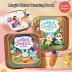 Ready Stock Kids Magic Water Doodle Book Reusable Mess-Free Drawing Foldable 3Y+ - Little Kooma
