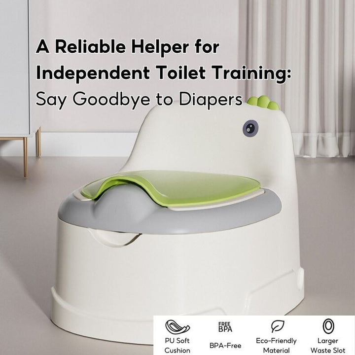 Baby Toddler Infant Boy Girl Plastic Cute Dinosaur Potty Training Seat Potty Toilet Chair With Closing Lid - Little Kooma