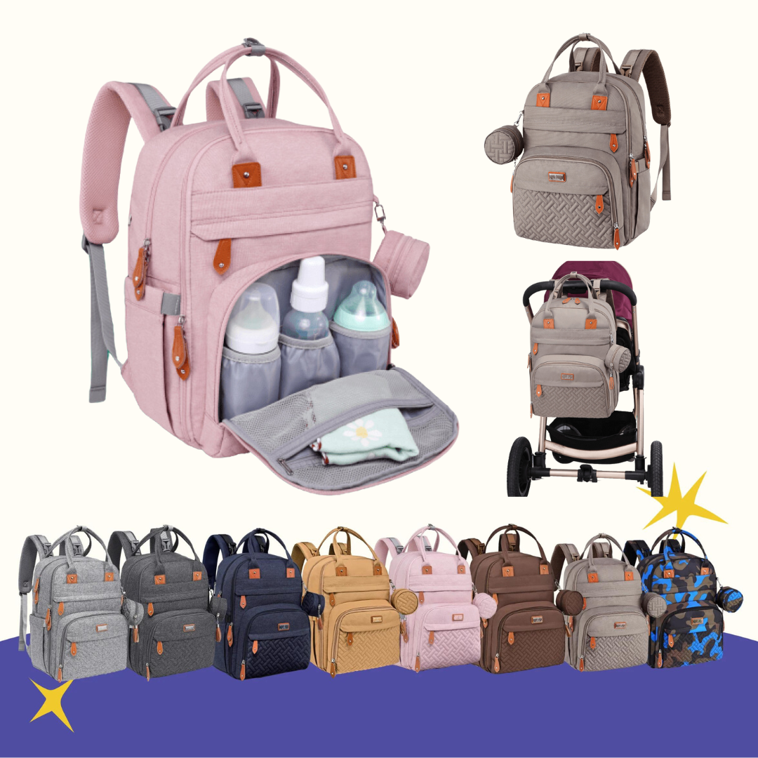 BabbleRoo Original Unisex Baby Diaper Bag Backpack Changing Bags with Changing Pad Insulated Pockets & Pacifier Holder for Boys Girls WELAVILA Large Multifunction Travel Back Pack for Mom & Dad - Little Kooma