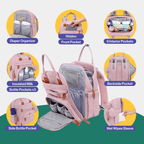 BabbleRoo Original Unisex Baby Diaper Bag Backpack Changing Bags with Changing Pad Insulated Pockets & Pacifier Holder for Boys Girls WELAVILA Large Multifunction Travel Back Pack for Mom & Dad - Little Kooma