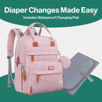 BabbleRoo Original Unisex Baby Diaper Bag Backpack Changing Bags with Changing Pad Insulated Pockets & Pacifier Holder for Boys Girls WELAVILA Large Multifunction Travel Back Pack for Mom & Dad - Little Kooma