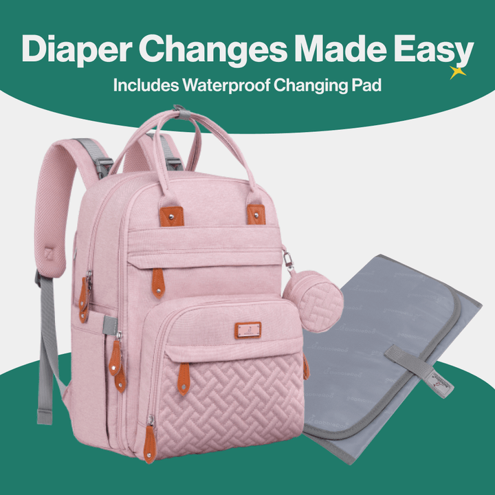 BabbleRoo Original Unisex Baby Diaper Bag Backpack Changing Bags with Changing Pad Insulated Pockets & Pacifier Holder for Boys Girls WELAVILA Large Multifunction Travel Back Pack for Mom & Dad - Little Kooma