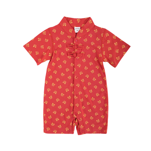 Singapore Souvenir Gift Blessing and Joy Family Set with Lucky Fu Characters Baby Boy Cheongsam Romper 0831 - Little Kooma