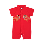 Singapore Souvenir Gift Wealth and Harmony Red Family Set with Golden Fish Baby Boy Cheongsam Romper 0834 - Little Kooma