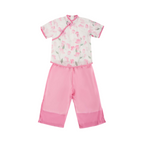 Singapore Souvenir Gift Lotus Flowers Baby Kids Girl Cheongsam Top n Pants Set 0847 - Little Kooma