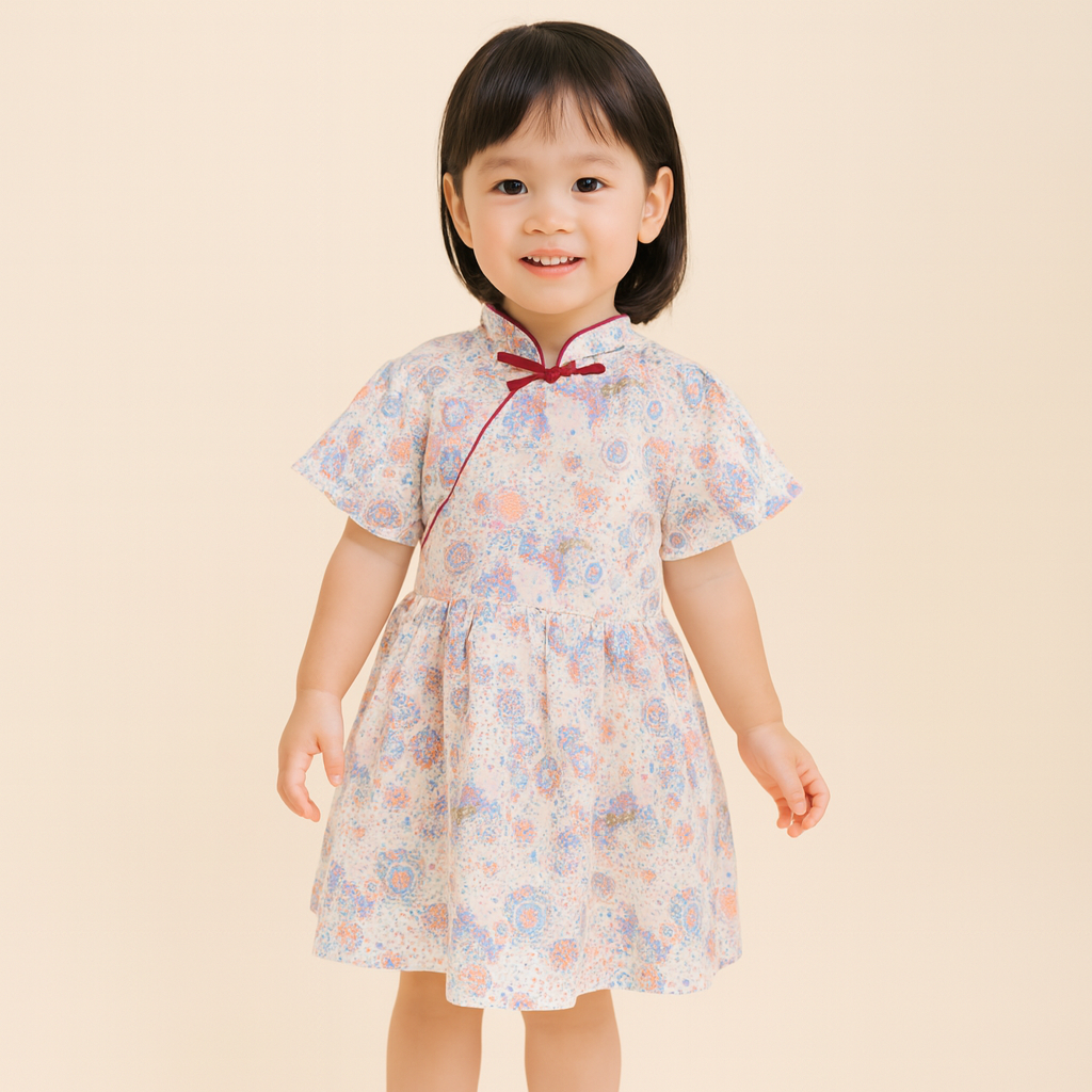 Singapore Souvenir Gift Star n Moon Baby Kids Girl Cheongsam Dress 0852
