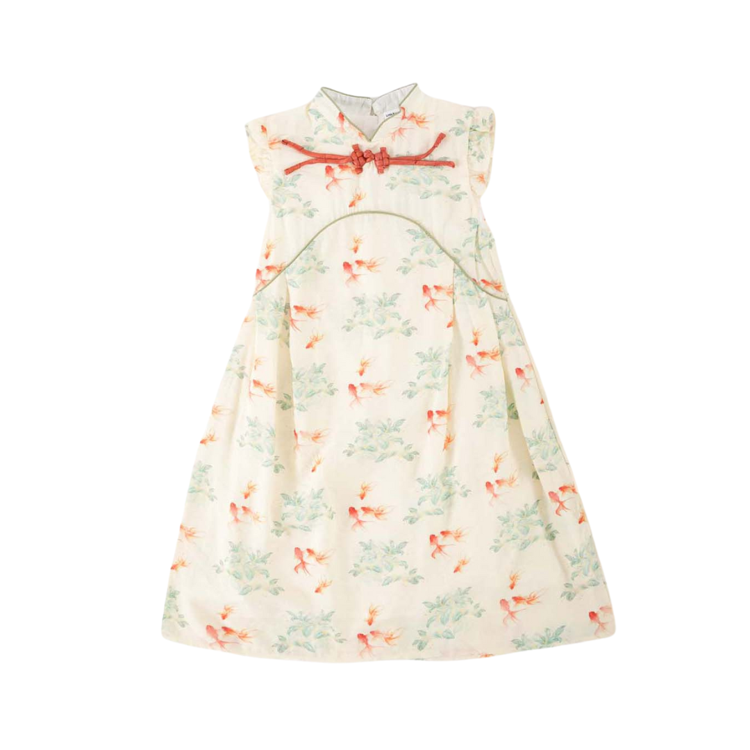 Singapore Souvenir Gift Fortune Bloom Family Set with Golden Fish Baby Kids Girl Cheongsam Dress 0827 - Little Kooma